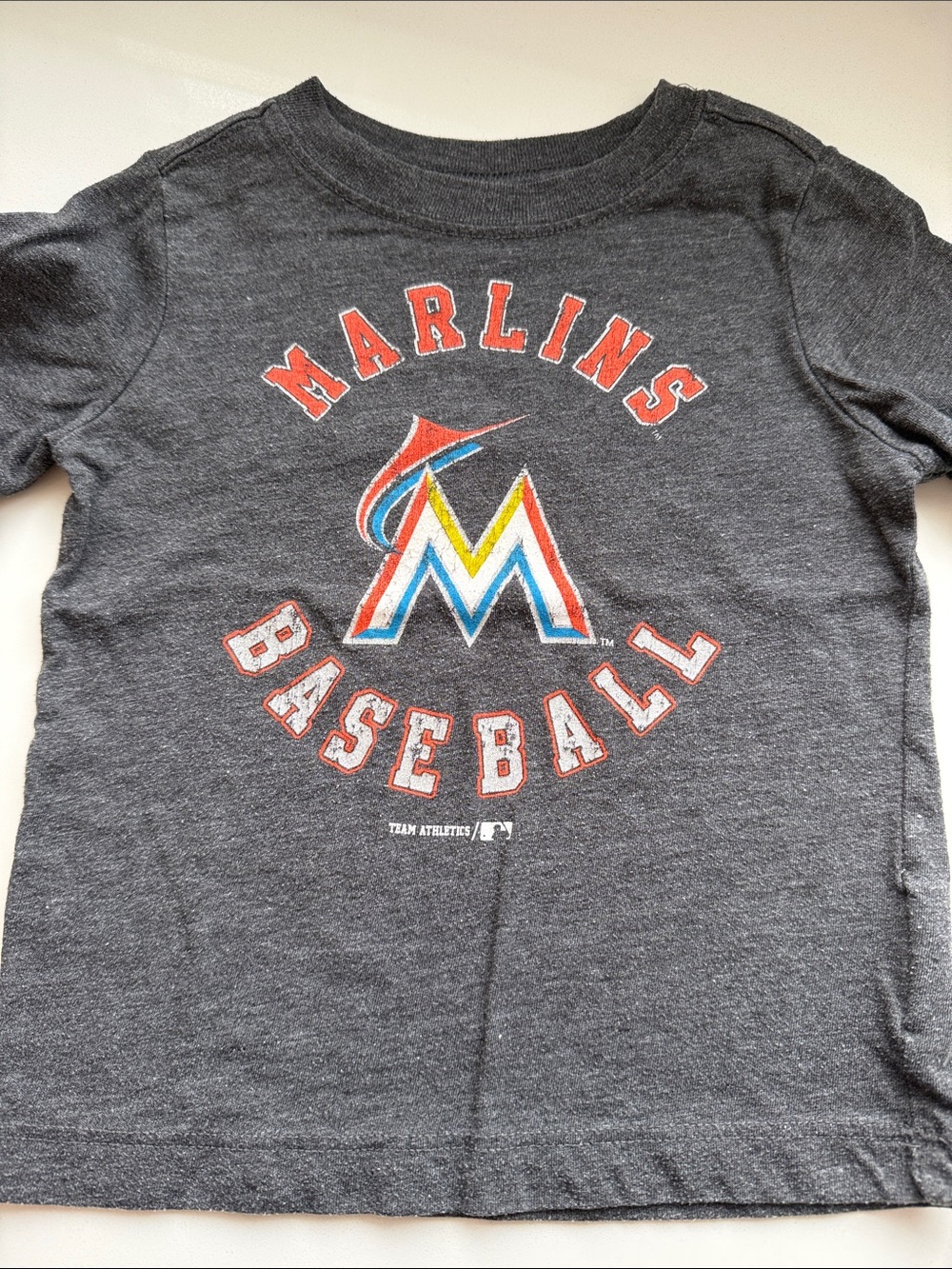 Genuine Merchandise Miami Marlins Gray Short Sleeve Tee with Team Logo